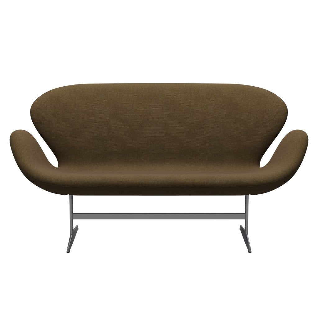 Fritz Hansen Swan Sofa 2 Seater, stříbrná šedá/plátno podzimní béžová