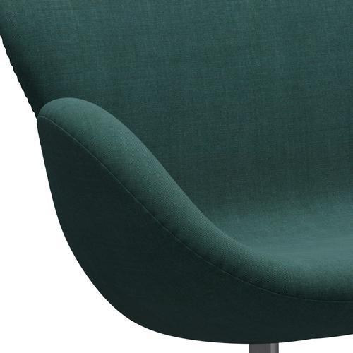 [product_category]-Fritz Hansen Swan Sofa 2 Seater, Silver Grey/Canvas Emerald Green-Fritz Hansen-3321-CA0836-SGBASE-FRI-7