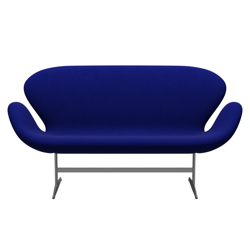 Fritz Hansen Swan Sofa 2 Seater, stříbrná šedá/pohodlí modrá (66008)