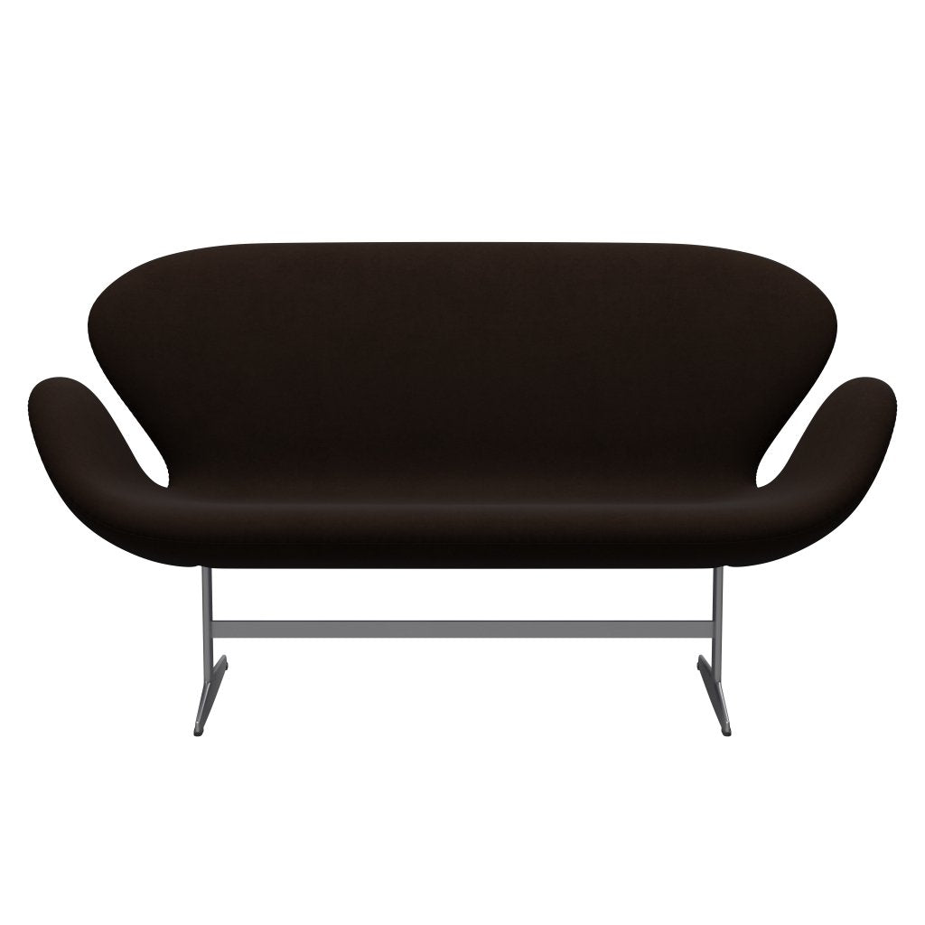 Fritz Hansen Swan Sofa 2 Seater, Silver Grey/Comfort Brown (01566)