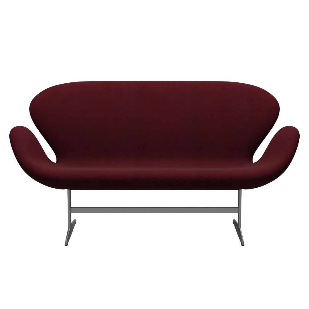 Fritz Hansen Swan Sofa 2 Seater, stříbrná šedá/divina Aubergine (671)