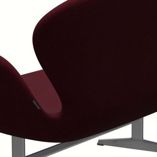 Fritz Hansen Swan Sofa 2 Seater, stříbrná šedá/divina Aubergine (671)