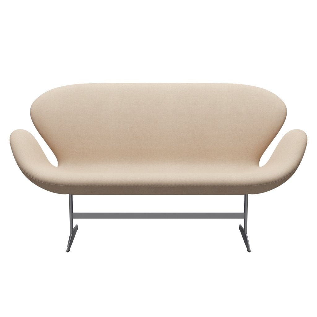 Fritz Hansen Swan Sofa 2 Seater, stříbrná šedá/divina md crème