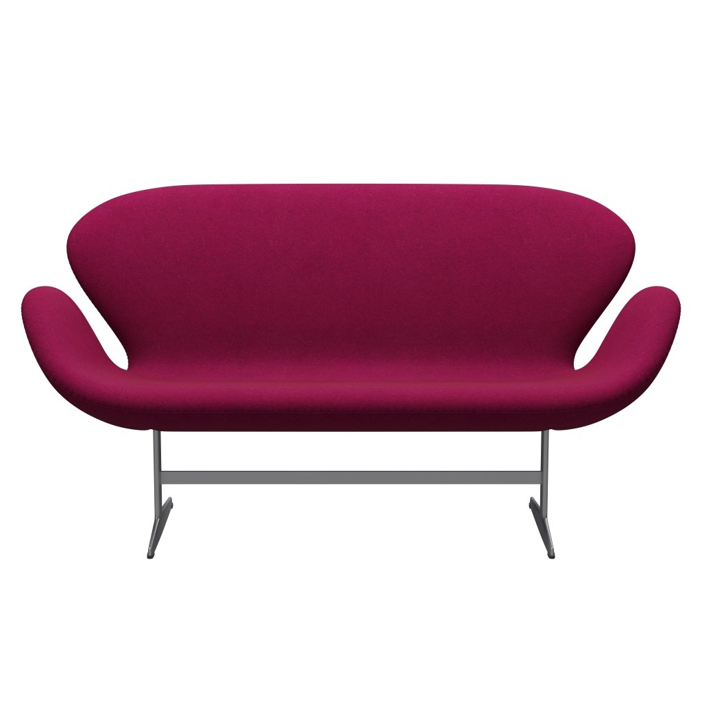 Fritz Hansen Swan Sofa 2 Seater, Silver Grey/Divina Melange Lipstick Pink