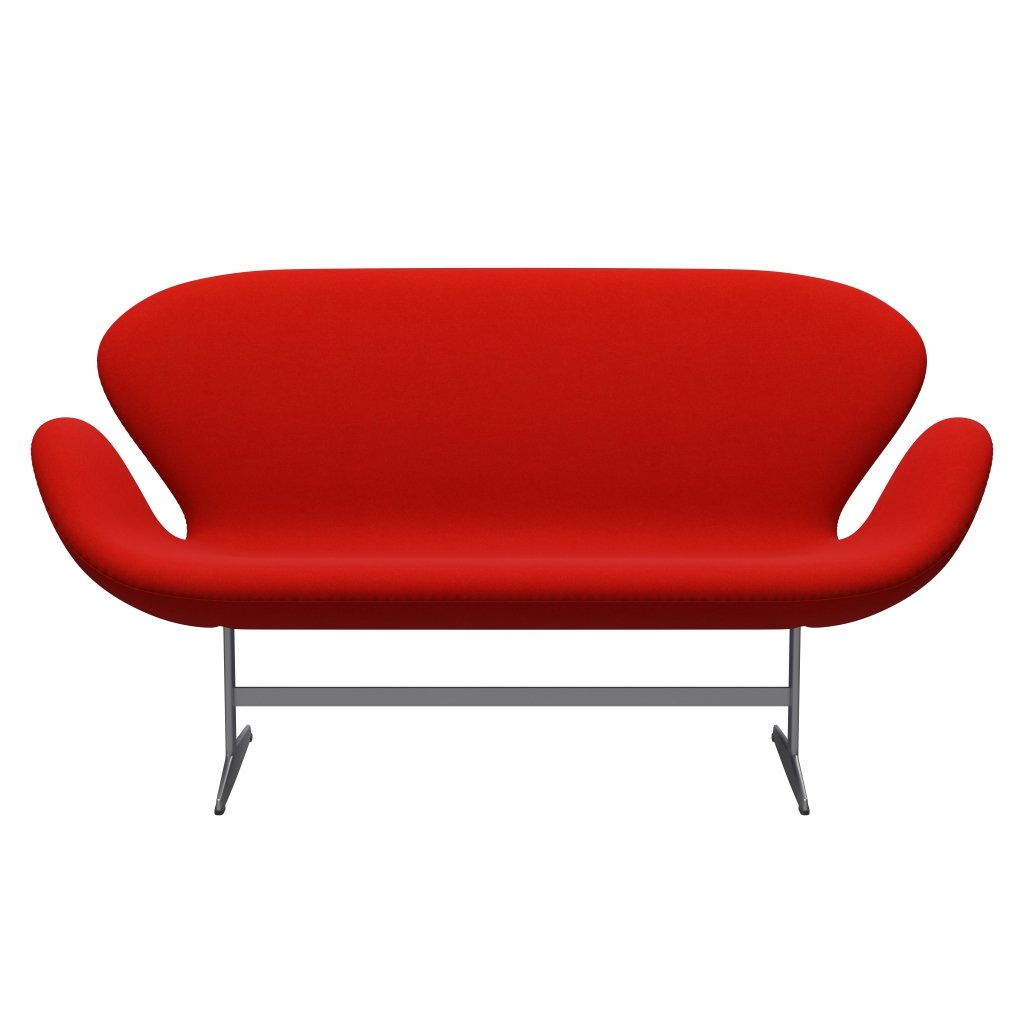 Fritz Hansen Swan Sofa 2 Seater, Silver Grey/Divina Red (562)