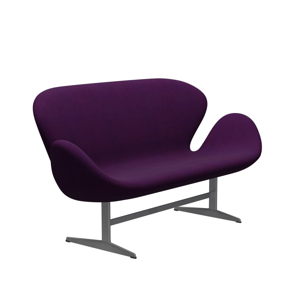 Fritz Hansen Swan Sofa 2 Seater, Silver Grey/Divina Violet (696)