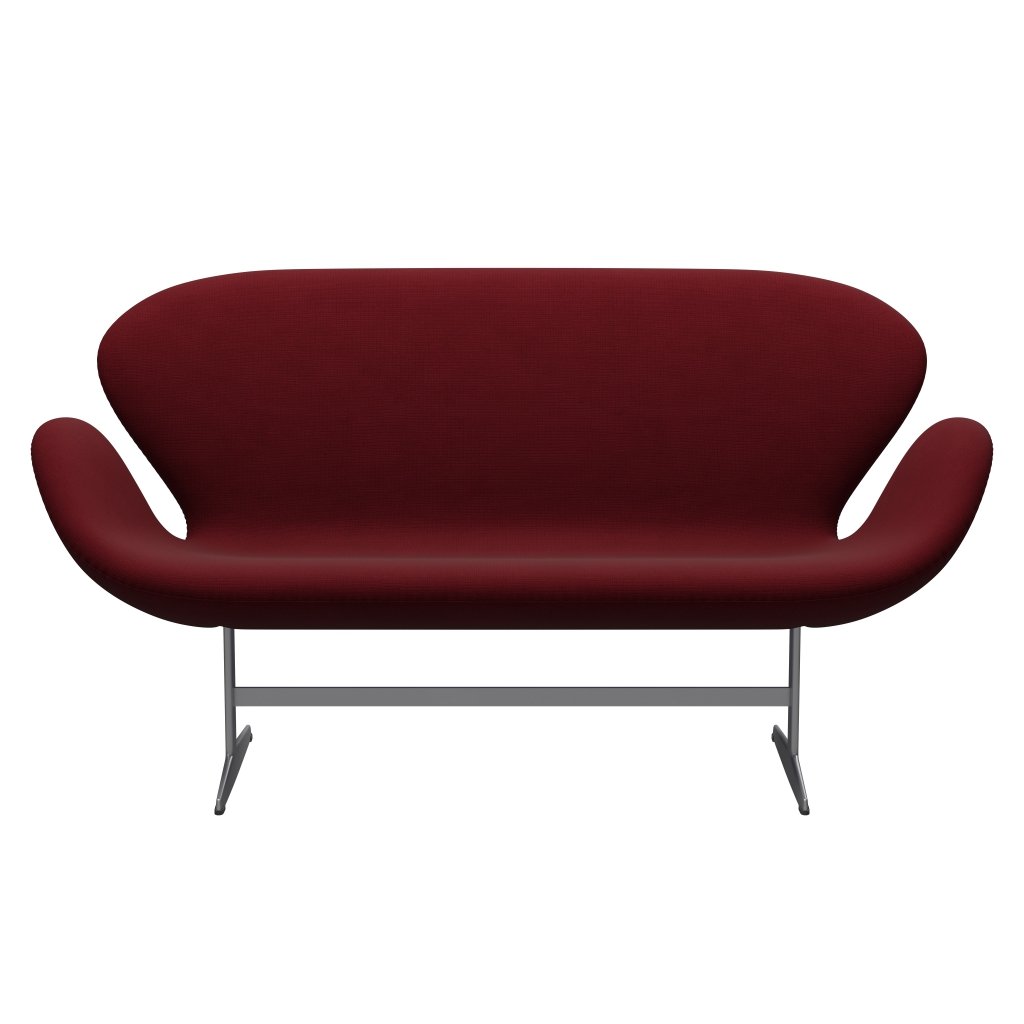 Fritz Hansen Swan Sofa 2 Seater, stříbrná šedá/sláva Bordeaux (64058)