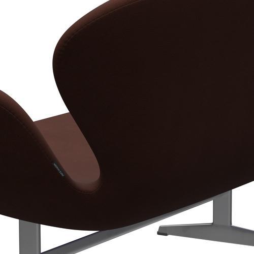 Fritz Hansen Swan Sofa 2 Seater, stříbrná šedá/sláva Brown (61047)