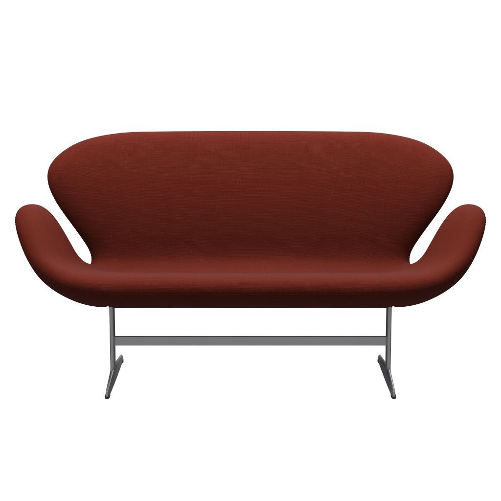 Fritz Hansen Swan Sofa 2 Seater, Silver Grey/Fame Light Brown (63076)