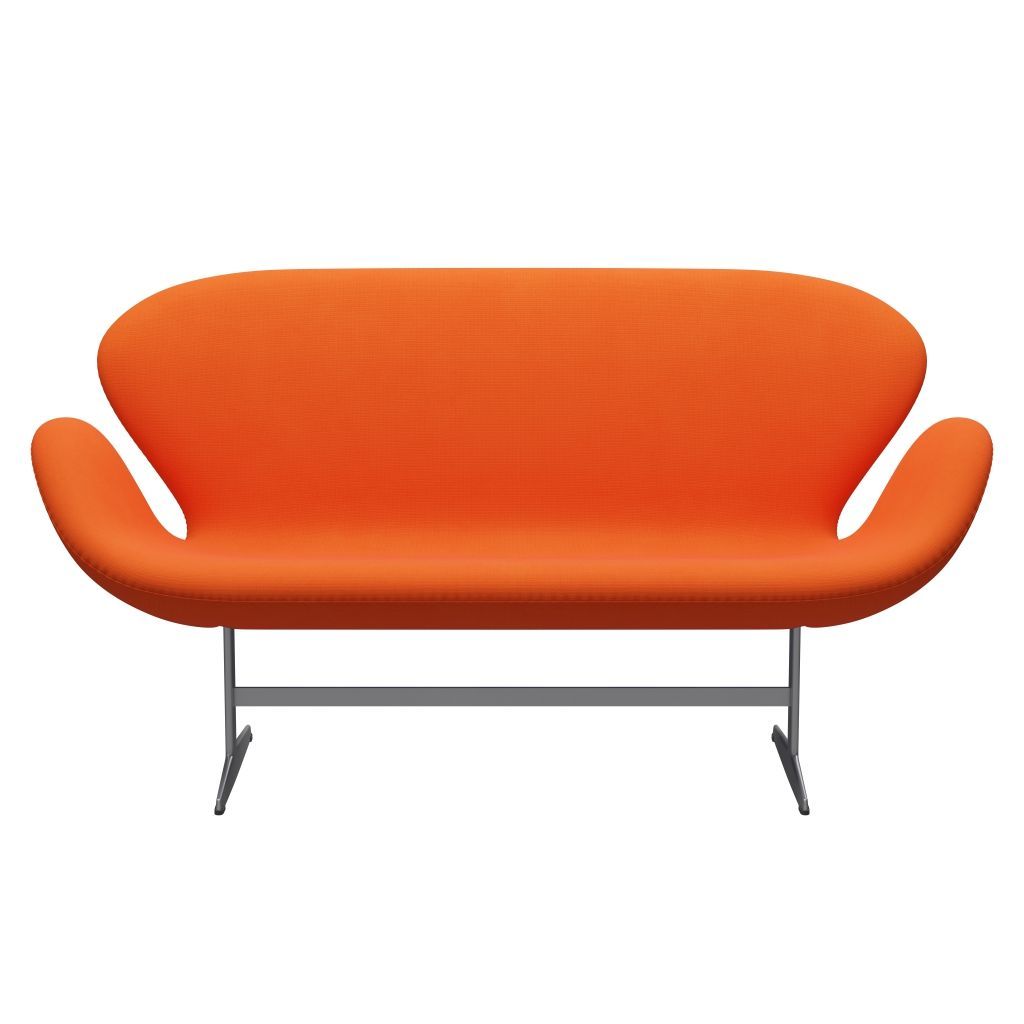 Fritz Hansen Swan Sofa 2 Seater, stříbrná šedá/sláva oranžová (63016)