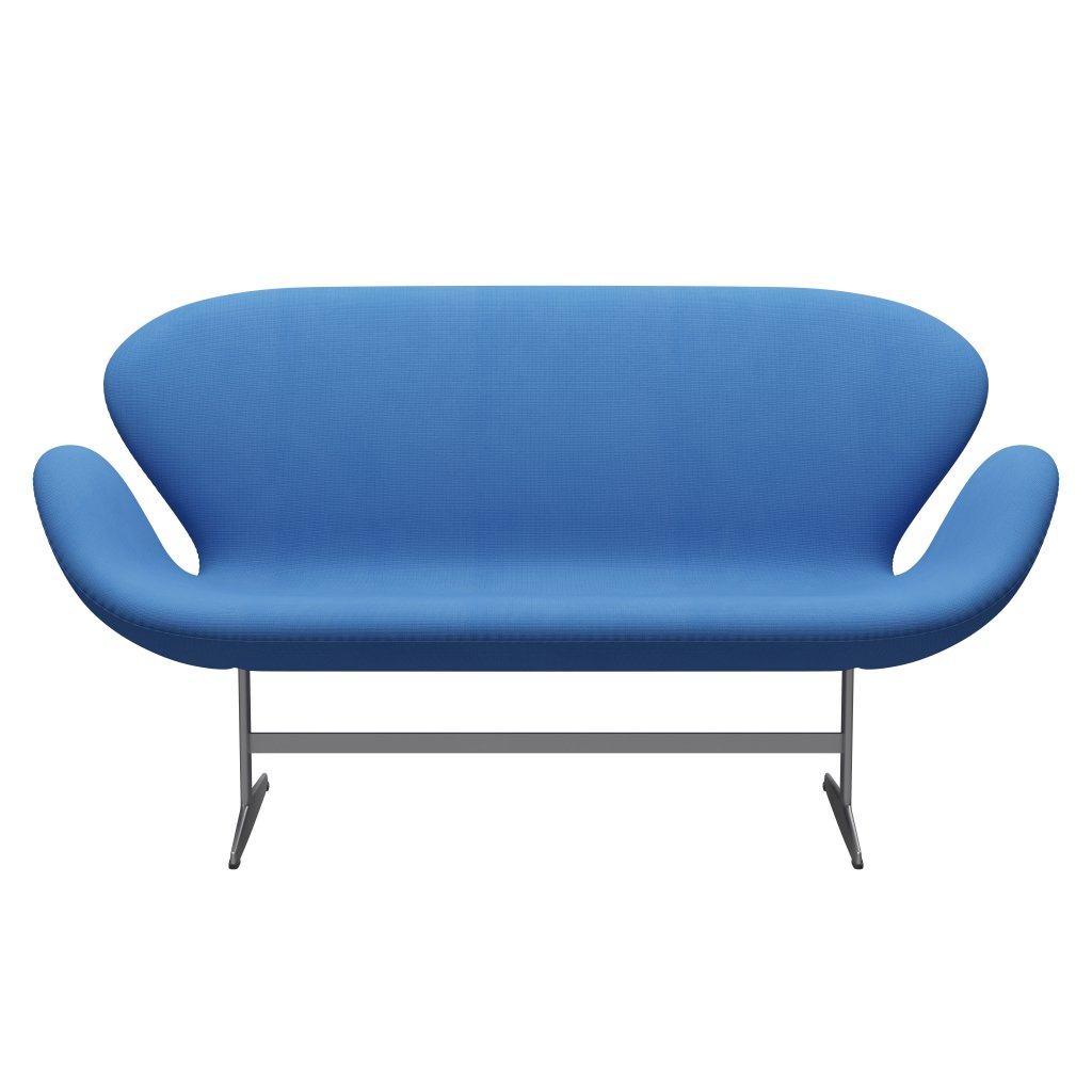 Fritz Hansen Swan Sofa 2 Seater, stříbrná šedá/sláva tyrkysová (66118)