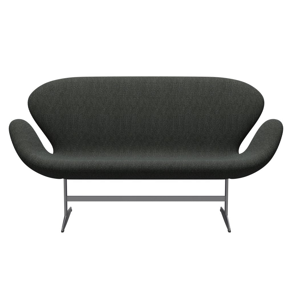 Fritz Hansen Swan Sofa 2 Seater, Silver Grey/Hallingdal Black/Grey (368)