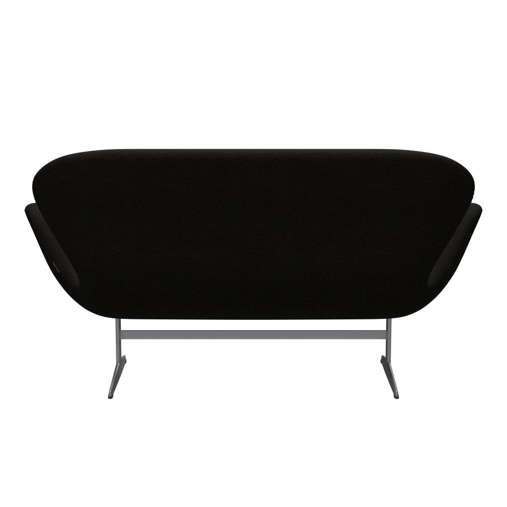 [product_category]-Fritz Hansen Swan Sofa 2 Seater, Silver Grey/Hallingdal Brown/Dark Grey-Fritz Hansen-3321-HAL376-SGBASE-FRI-4