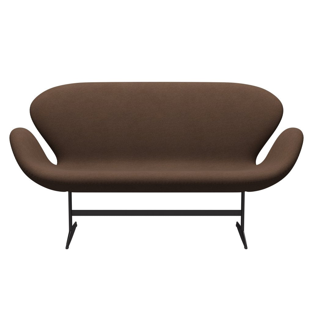 Fritz Hansen Swan Sofa 2 Seater, teplý grafit/Divina tmavě hnědá (356)