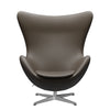 Fritz Hansen The Egg Lounge Chair Leather, satén kartáčovaný hliník/esenciální kámen