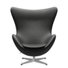 Fritz Hansen The Egg Lounge Chair Leather, stříbrná šedá/základní černá