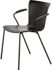 Fritz Hansen Vico Duo Vm111 Chair With Armrest Powder Coated Frame, Black Ash