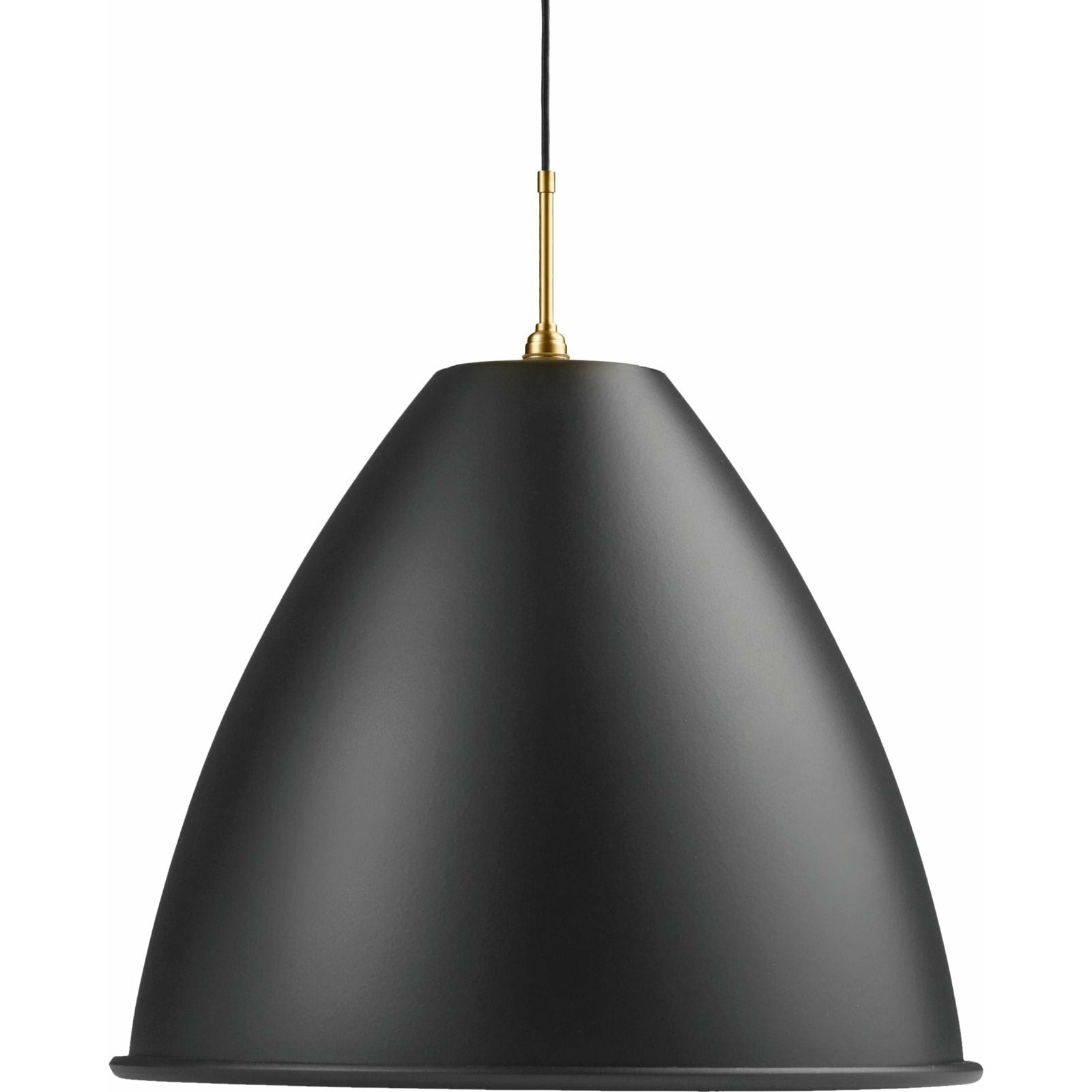 Gubi BL9 Suspenzní lampa Brass Base Soft Black Semi Matt, Ø60 cm