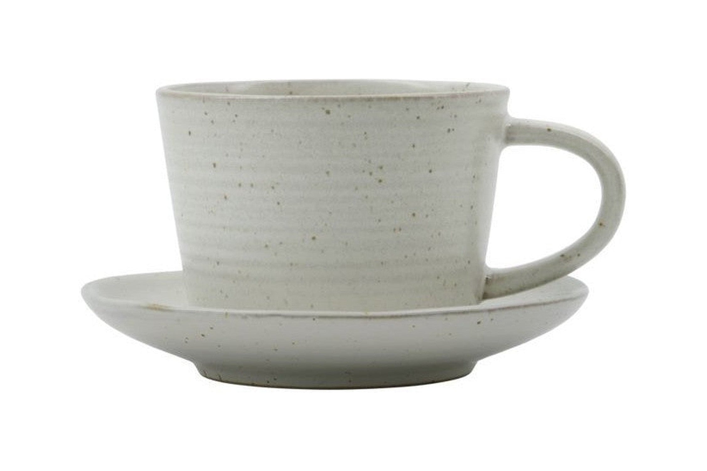 House Doctor Cup w. saucer, HDPion, Grey/White