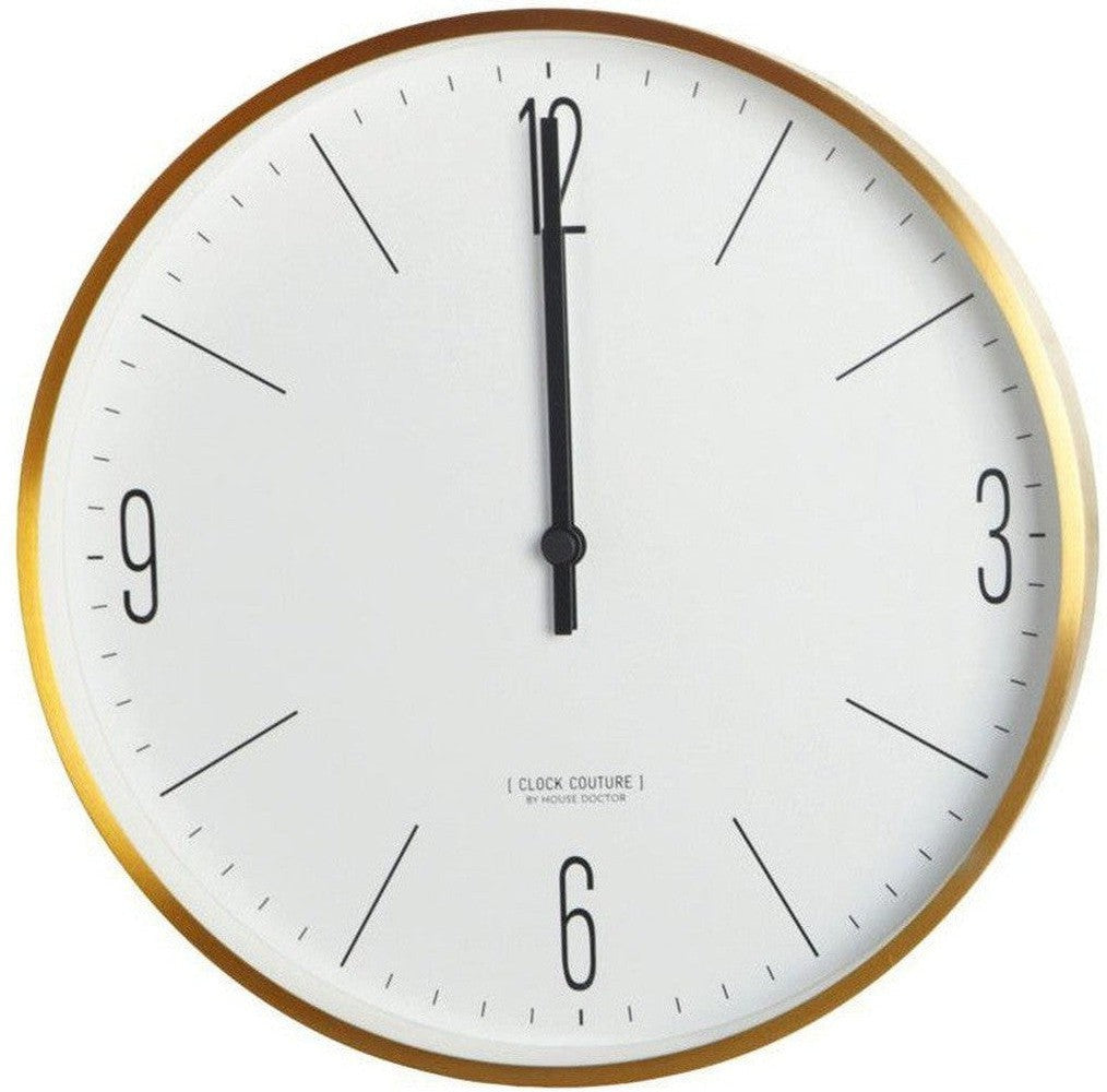 [product_category]-House Doctor Wall clock, HDClock Couture, White/Gold-House Doctor-5707644283466-204560200-HOU-1