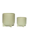 Hübsch Split Pot Keramic Green Set 2