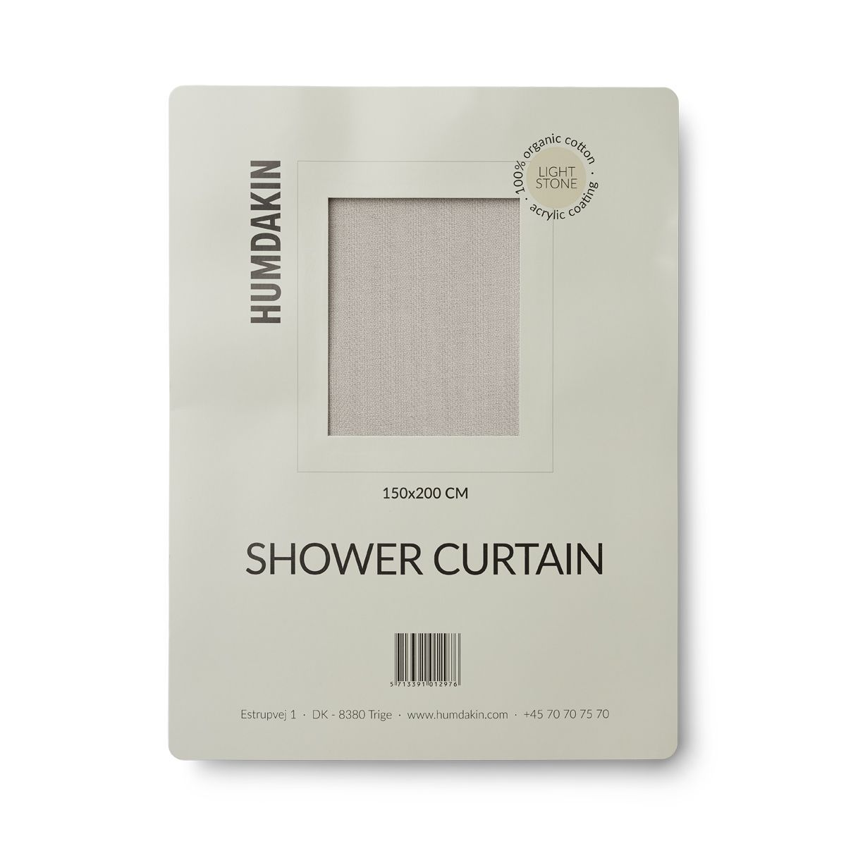 Humdakin sprchový závěs vyrobený z organické bavlny, lehký kámen