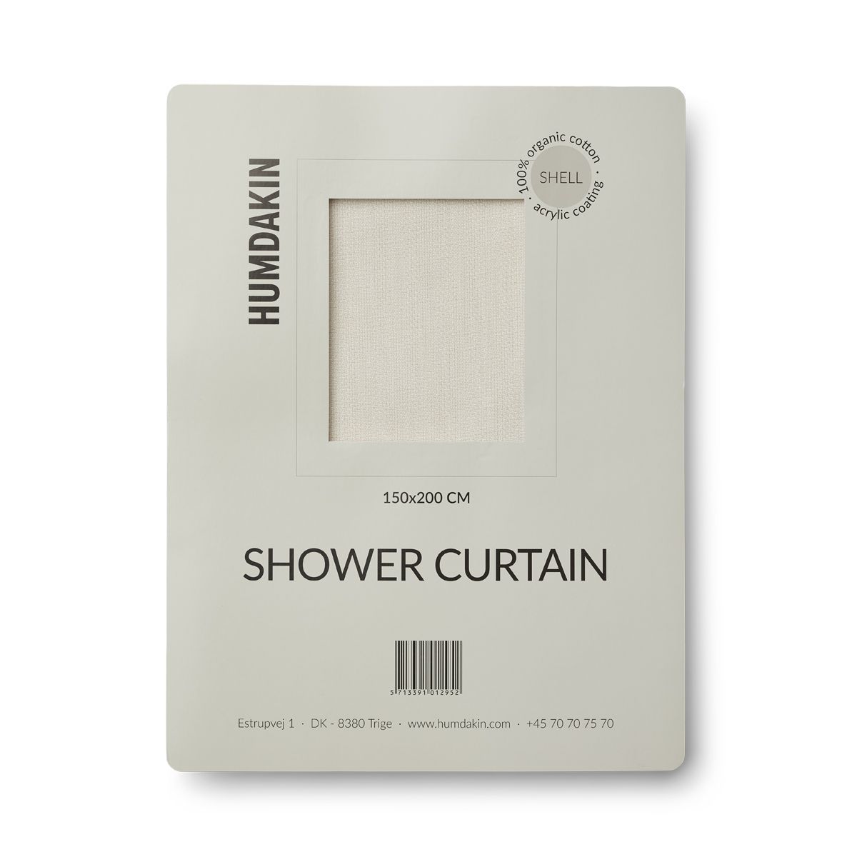 Humdakin sprchový závěs vyrobený z organické bavlny, skořápky