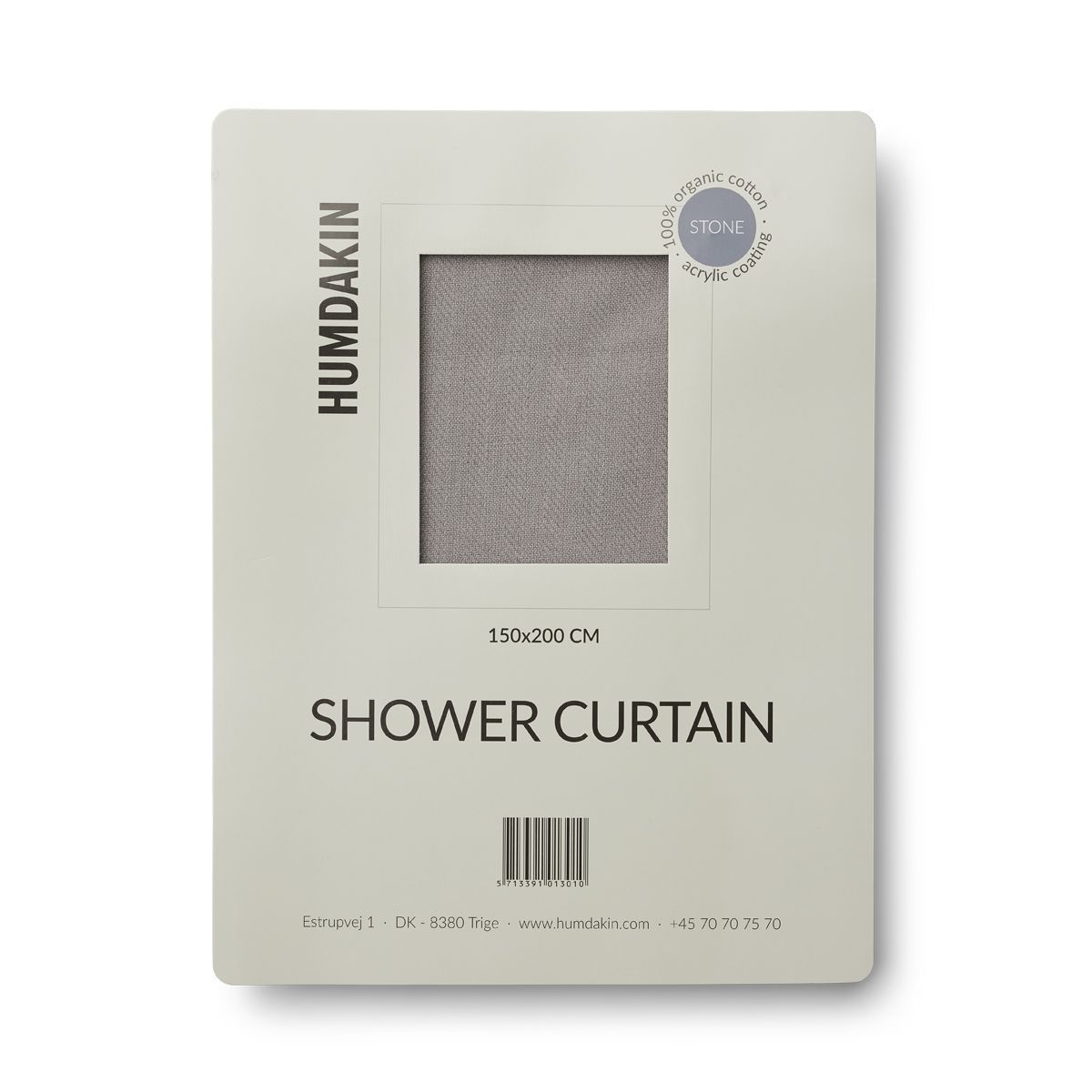 Humdakin sprchový závěs vyrobený z organické bavlny, kámen