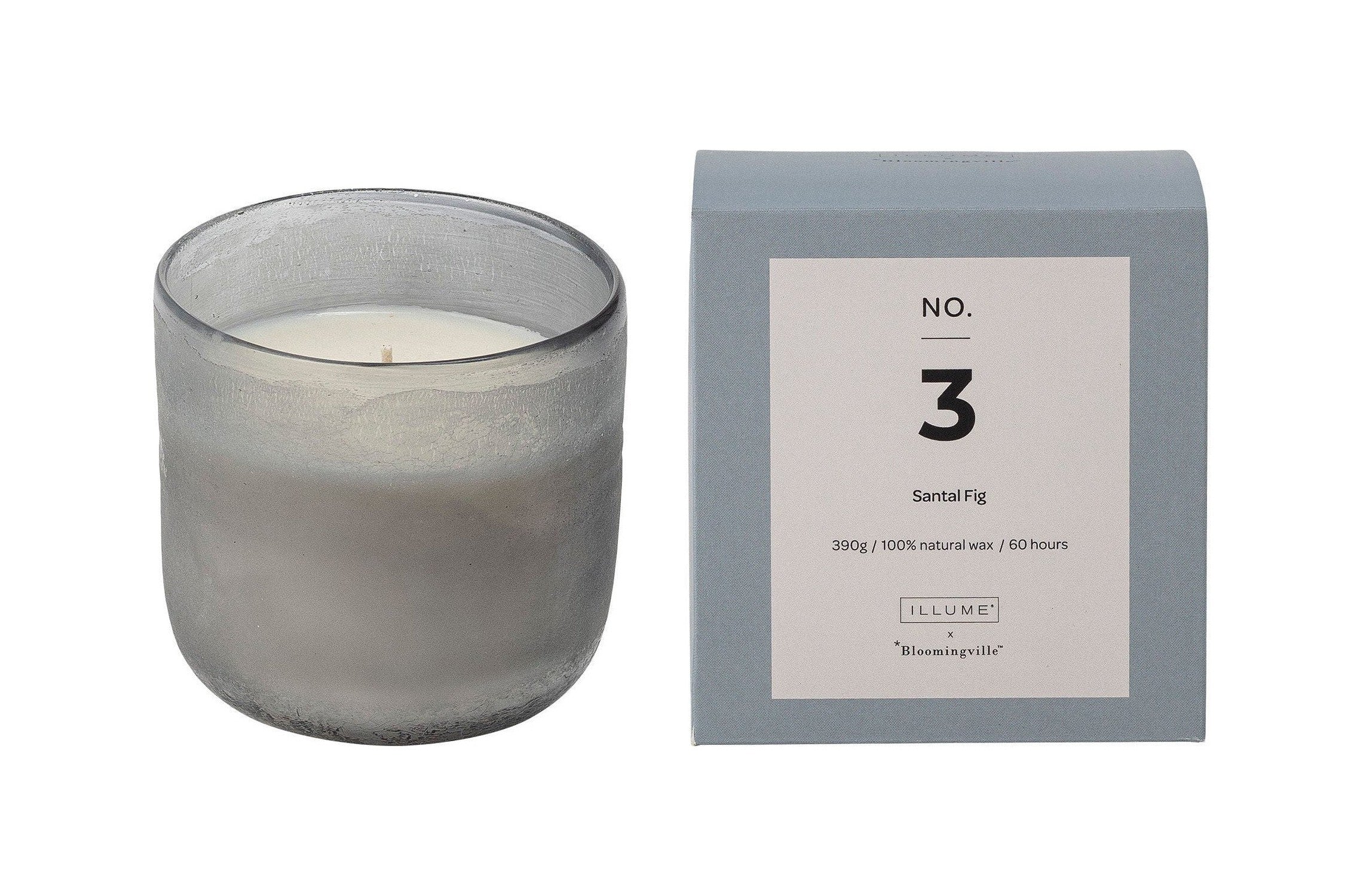 ILLUME X Bloomingville No.3-Santal FIG Candle, modrá, přírodní vosk