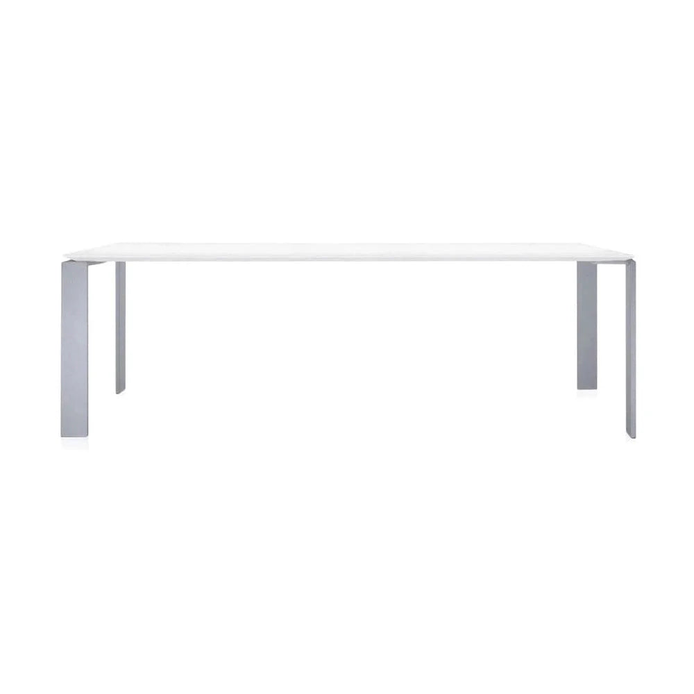 [product_category]-Kartell Four Soft Touch Desk 223x79 Cm, Aluminium/White-Kartell-8058967225464-0450980-KAR-1