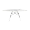 Kartell Glossy Table Oval Marble, Chrome/White