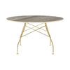 Kartell Glossy Table Round Marble, Gold/Tropical Grey