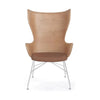 Kartell K/Wood Armchair Leather, Light Wood/Chrome