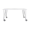 Kartell Max Desk s koly 160x80 cm, bílý zinek/chrom