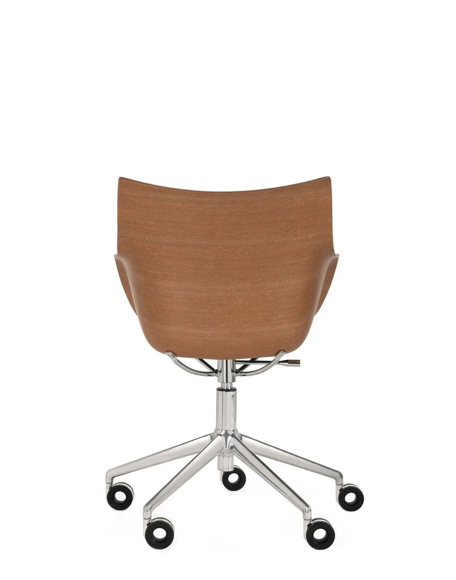 [product_category]-Kartell Q/Wood Armchair With Wheels, Dark Wood/Chrome-Kartell-8058967310344-05927SC-KAR-4