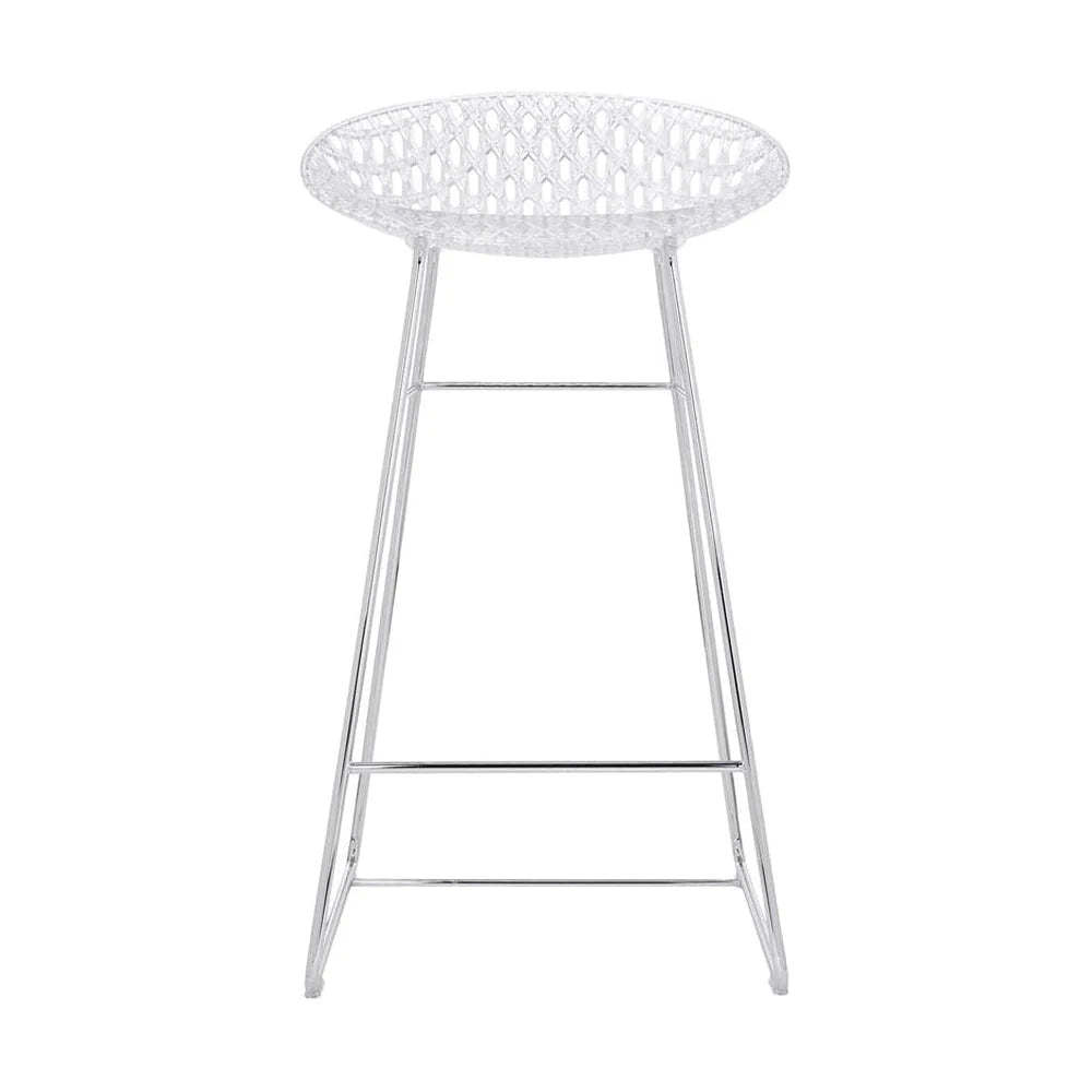 [product_category]-Kartell Smatrik Stool, Crystal/Chrome-Kartell-8058967292831-05881B4-KAR-1