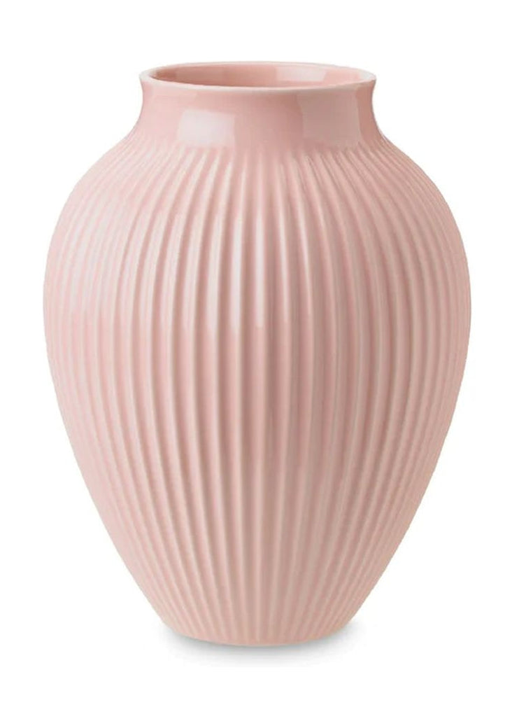 [product_category]-Knabstrup Keramik Vase With Grooves H 27 Cm, Pink-Knabstrup Keramik-5713959012486-1248-KNA-1