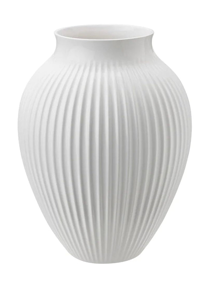 [product_category]-Knabstrup Keramik Vase With Grooves H 35 Cm, White-Knabstrup Keramik-5713959012516-1251-KNA-1