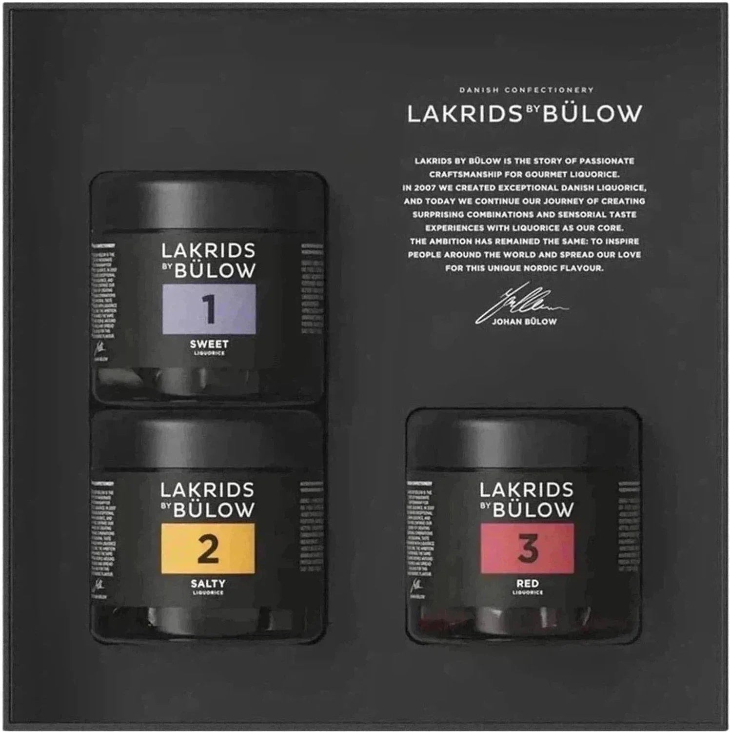 Lakrids od Bülow Classic Black Box - 1, 2 a 3, 450G