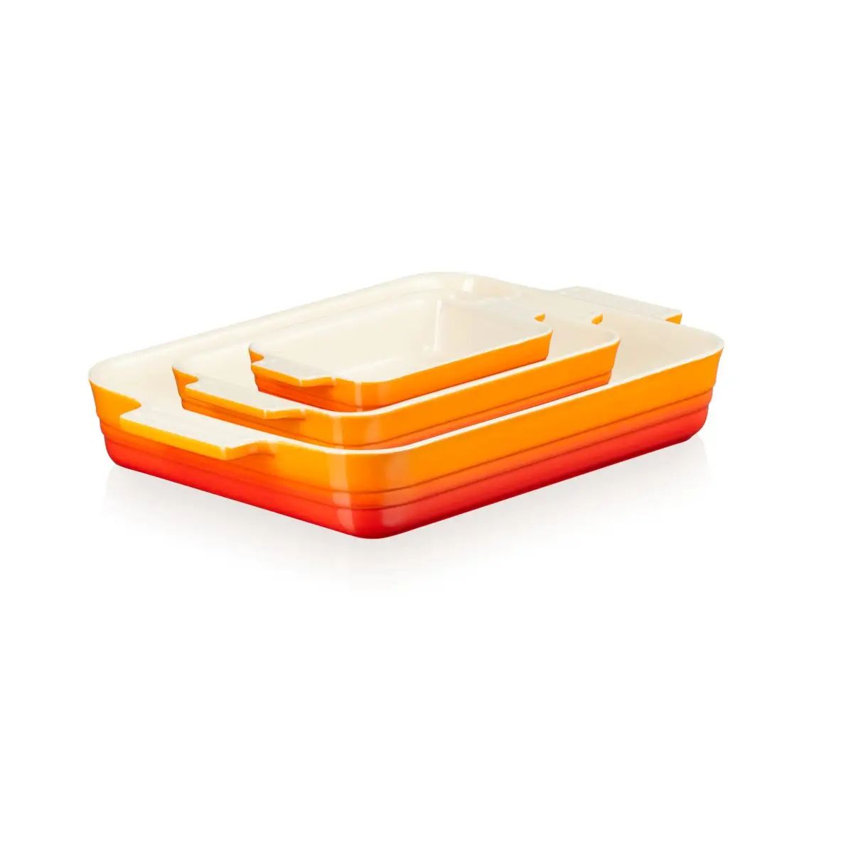 [product_category]-Le Creuset Set Of 3 Classic Rectangular Dishes, Volcanic-Le Creuset-0843251175406-79161000900080-LEC-2