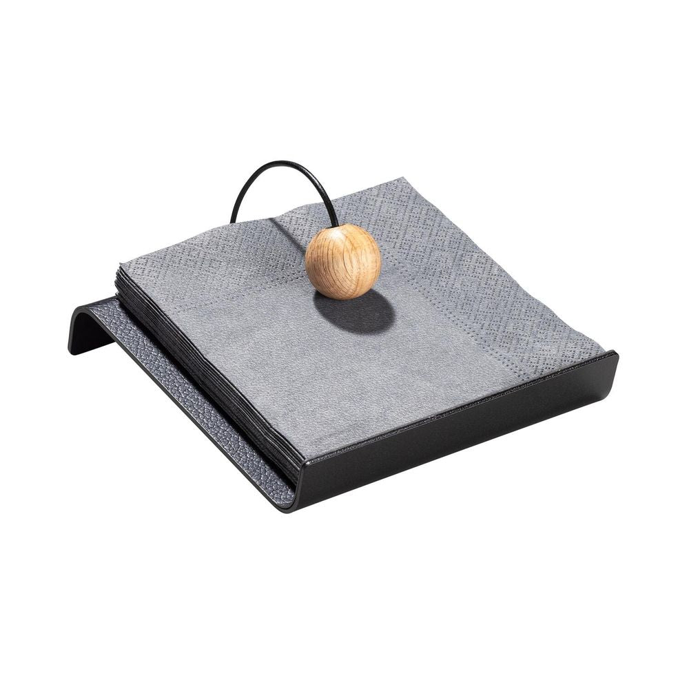 [product_category]-Lind Dna String Napkin Holder Bull Leather, Black-Lind DNA-5711905530336-991327-LIN-2