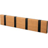 Loca Knax Horizontal Coat Rack 4 Hooks, Teak Untreated/Black