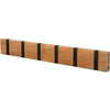 Loca Knax Horizontal Coat Rack 6 Hooks, Teak Oiled/Black