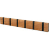 Loca Knax Horizontal Coat Rack 6 Hooks, Teak Untreated/Black