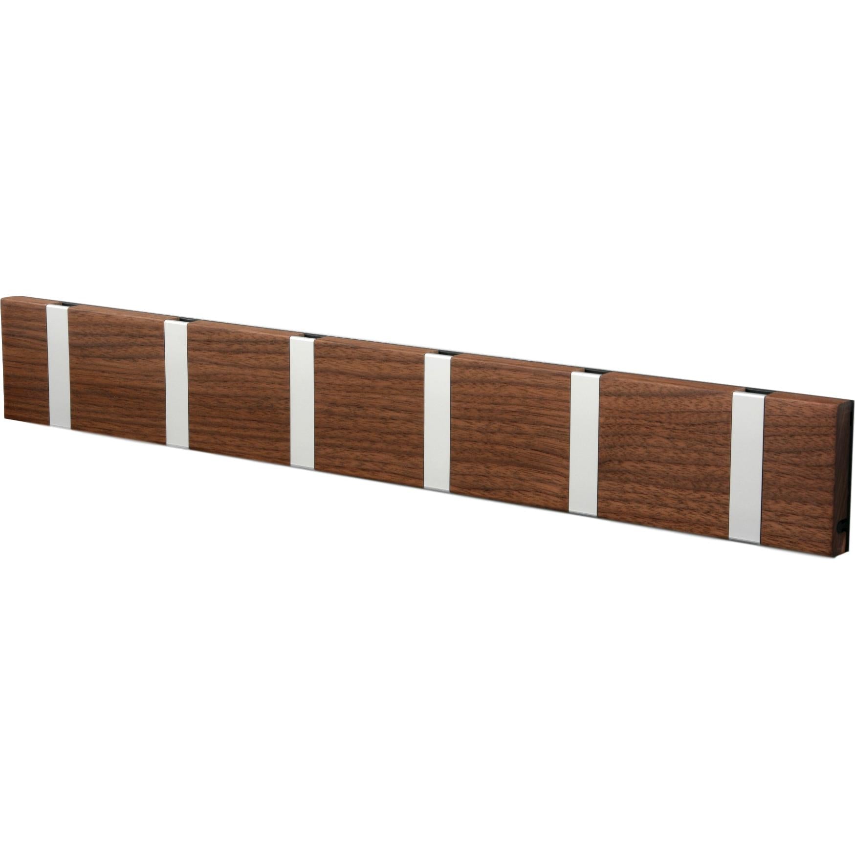 Loca Knax Horizontal Coat Rack 6 Hooks, Walnut/Grey