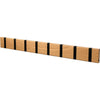 Loca Knax Horizontal Coat Rack 8 Hooks, Oak Lacquered/Black