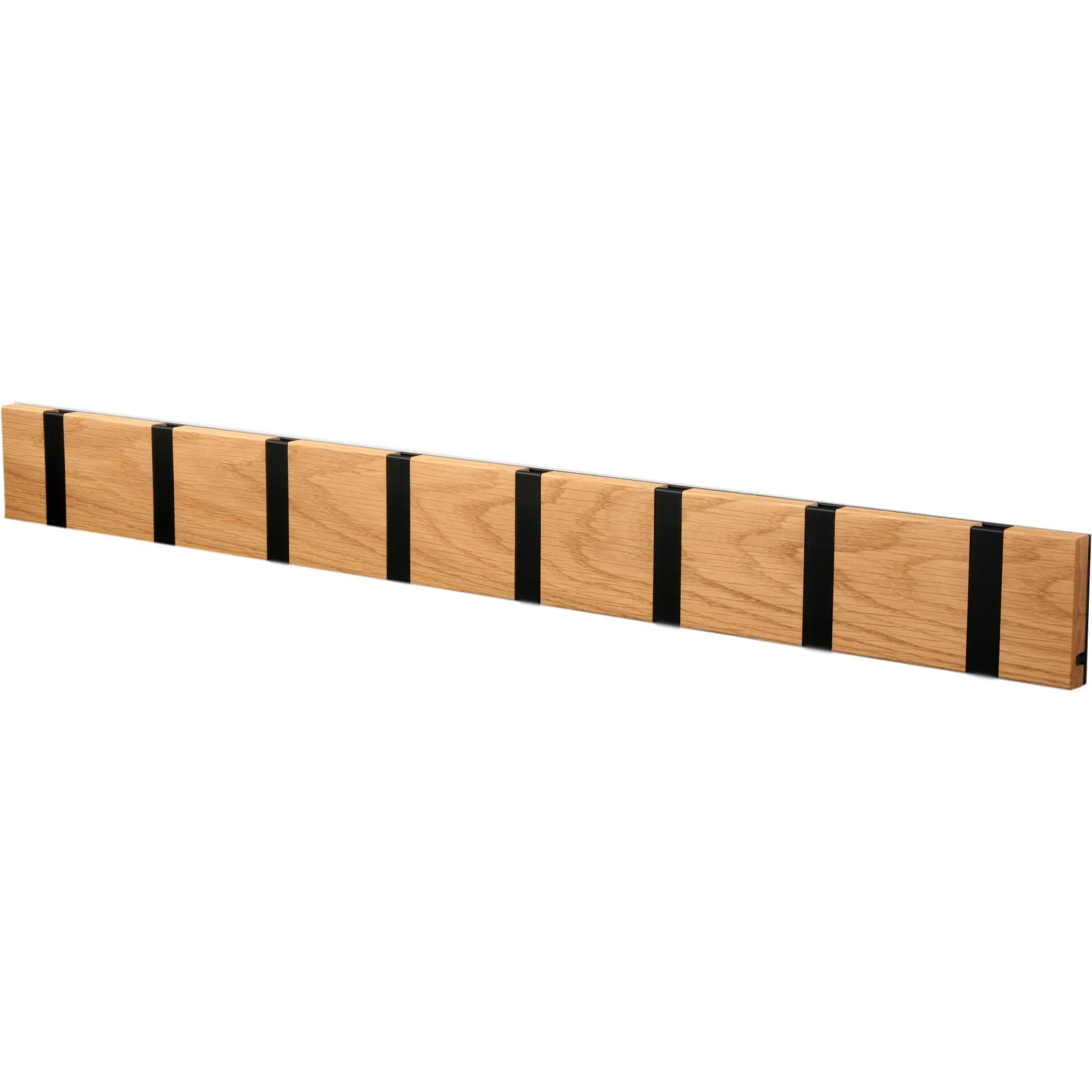 Loca Knax Horizontal Coat Rack 8 Hooks, Oak Oiled/Black