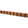 Loca Knax Horizontal Coat Rack 8 Hooks, Teak Untreated/Black