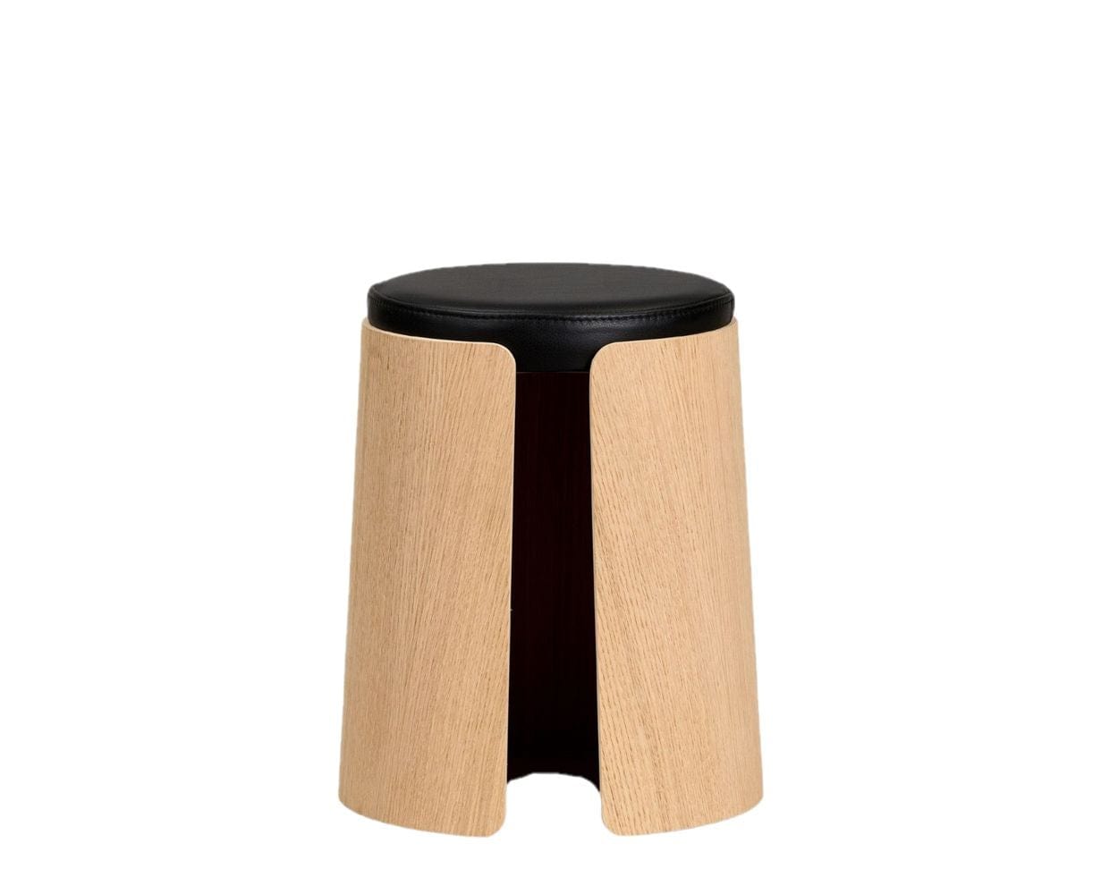 [product_category]-Loca Knax Stool Oak Soaped/Black Leather Cushion, Medium-LOCA-5711394954453-140498-LOC-1