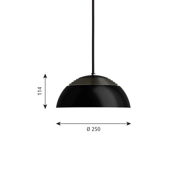 Louis Poulsen aj Royal Pendant LED Ø 250 mm, černá